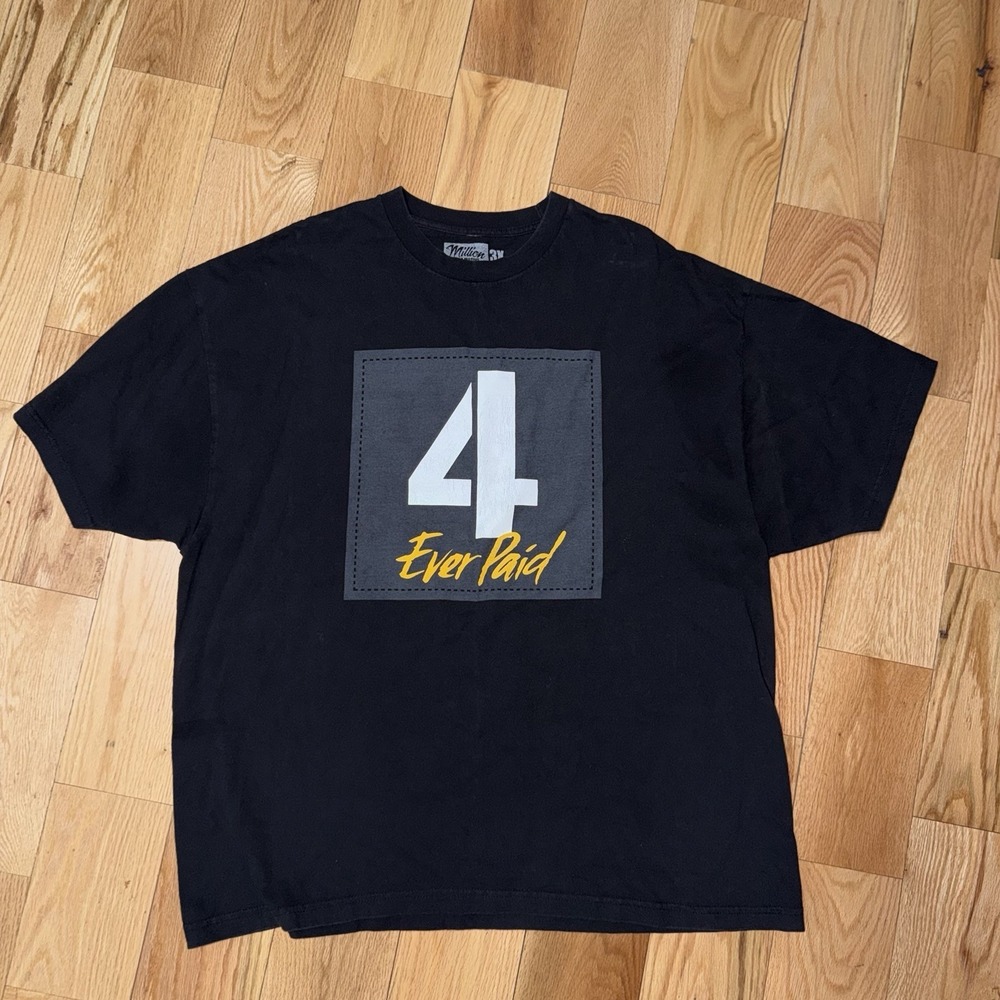 Million Dolla Motive Men's Black Graphic T-Shirt " 4 Ever Paid " Size 3XL